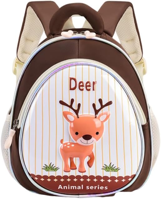 Kids Backpack,Cute 3D Hard Shell Kids Backpack Lightweight Water Resistant Preschool Fashion Kindergarten LABUBU Backpack Small Children School Bag with Adjustable Shoulder Straps - Deer