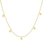Dainty Butterfly Necklace for Women 14K Gold Plated Butterfly Pendant Necklace Minimalist Charm Jewelry - 7 Coins-Gold