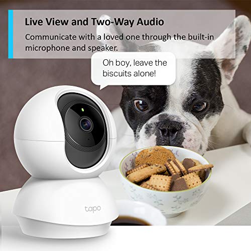 TP-Link Tapo Pan/Tilt Smart Security Camera, Indoor CCTV, 360 Rotational Views, Works with Alexa&Google Home, No Hub Required, 1080p, 2-Way Audio, Night Vision, SD Storage, Device Sharing (TC70)