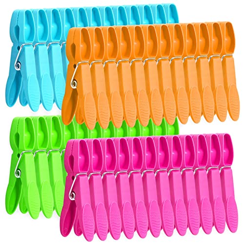 48 Pack Colorful Plastic Clothespins Heavy Duty Laundry Clothes Pins Clips Pegs Drying Line Pegs Small Colored Clothes Pins for Outdoor Clothesline Crafts Package Clips Lanundry Bathroom or Kitchen
