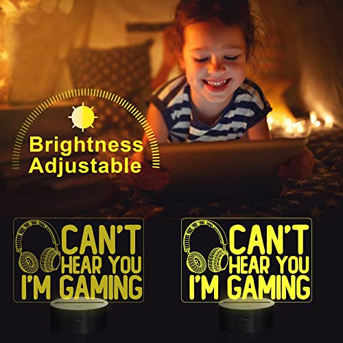 NALACAL Can't Hear You I'm Gaming Night Light, Headset Graphic Video Games Gamer Gift Funny 3D Illusion Lamp 16 Colors Changing Touch & Remote Control for Men Gamers Teenagers and Kids