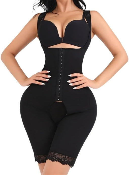 GHAKKE Fajas Colombianas Women's Open Bust Shapewear Thigh Reducer Body Shaper Tummy Control Corset Bodysuit With Open Crotch (Color : Skin, Size : L) - L Black