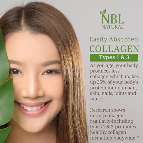 NBL Natural Super Collagen Tablets â€“ 270 Tablets â€“ Collagen Type 1 & 3 with Vitamin C & Biotin â€“ 3g Per Serving â€“ Supports Hair, Skin, Nails & Joint Health â€“ 90 Servings