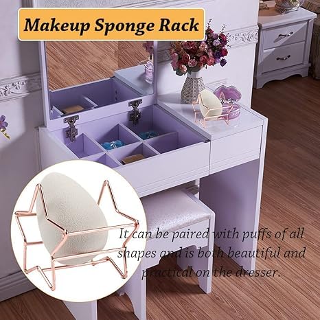 Tazweeq Cosmetic Sponge Rack, Beauty Mixer, Make-up Table Organiser, Puff Dryer