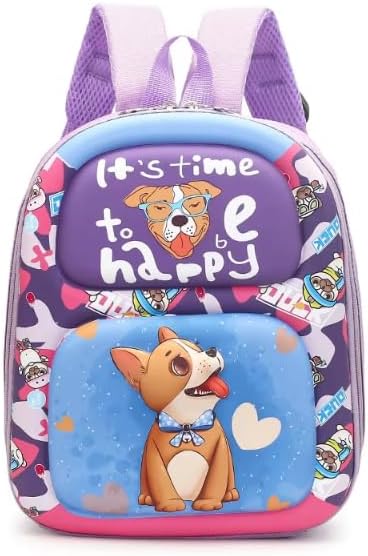 Kids Backpack for School Preschool Bag for Boys & Girls Toddler Kindergarten Backpack with Padded Straps, Multi-Pockets for Books, Stationery, Supplies & Toys - Dog