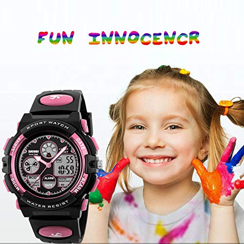 Kids Digital Sport Watch, Boys Girls Waterproof Sports Outdoor Watches Children Casual Electronic Analog Quartz Wrist Watches with Alarm Stopwatch
