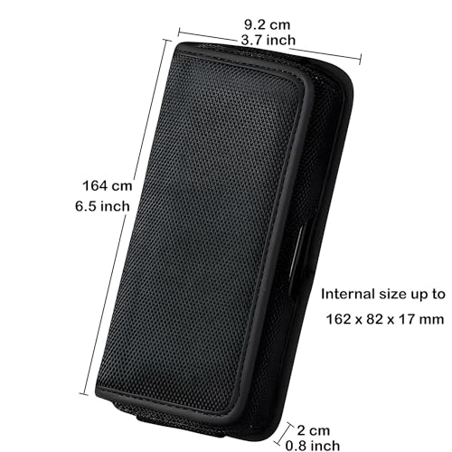 X spring Nylon Cell Phone Holster, Extra Large Phone Holster with Velcro Closure, Portable Cell Phone Belt Holder Pouch Cover, Dual Phone Holster Pouch with Belt Clip for a Lot of Smartphone