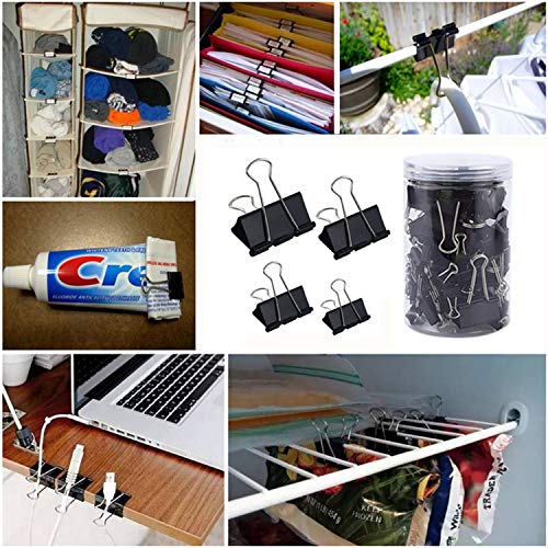 Binder Clips Kit 145Pcs Long Tail Clamp Set for Desk Organizer Accessories Binder Clips Office Stationery Supplies