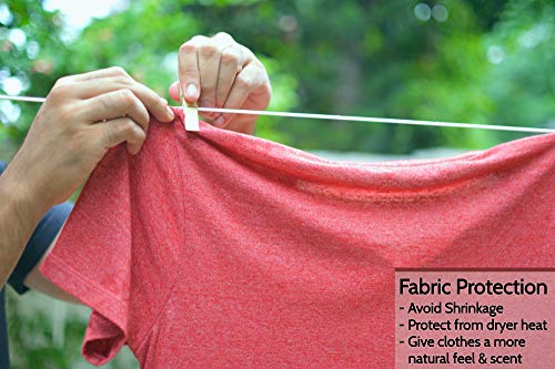 Retractable Clothesline - Portable Heavy Duty Indoor and Outdoor Single Clothes Drying Rack - 40 Feet PVC Retracting Clothes Line with Wall Mount Hang The Wet Dry Clothing Laundry - Easy Installation