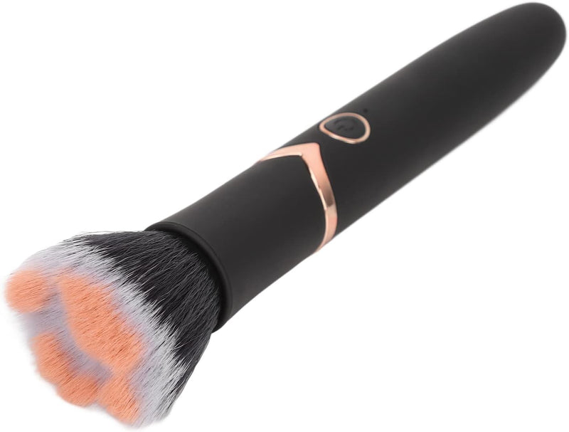 Coodiikaka Electric Makeup Brush, 10 Gears Vibration Massage makeup Brush, Works with Foundation, Concealer or Blush, Rechargeable Adjustable Loose Powder Brush (Black)