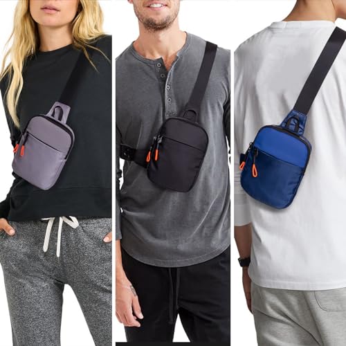 FENGSINET Chest Mini Sling Bag Waterproof Crossbody Bag Lightweight Casual Phone Bag Small Shoulder Daypack for Men Travel