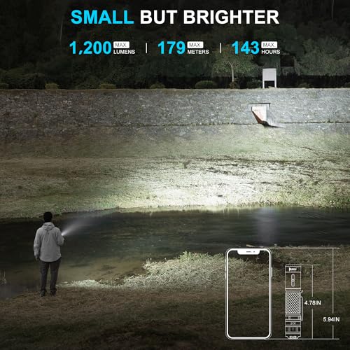 Torch Light 1200 Lumen led Rechargeable WUBEN C3 Flashlights 1200 Lumen led Rechargeable Torch Light 6 Modes, IP68 Waterproof Best for Camping, Outdoor, Emergency, Everyday Carry, Gift