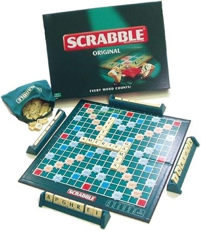SUKILO Scrabble Classic Crossword Board Game – Word Building Game for Families, Kids & Adults – Fun Educational Spelling & Vocabulary Game for 2-4 Players
