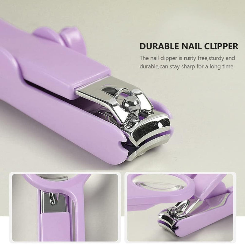 EXCEART Nail Clippers with LED Light and Magnifier Nail Cutters Fingernails Toenails Clippers for Baby Kids Ederly People Pets