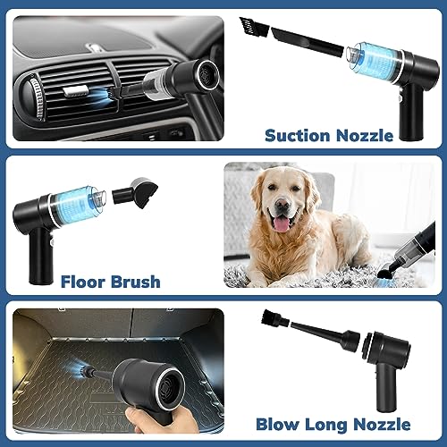 Gorunning Handheld Car Vacuum Cleaner, Mini Car Vacuum Rechargeable, 9000PA 120W High Power, 2 in 1 Air Duster with LED Light, Portable Vacuum Cleaner for Car, Home, Office, Pet, Black