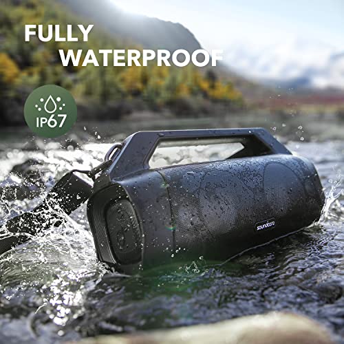 soundcore Anker Motion Boom Plus Outdoor Speaker with 80W Booming Sound, 20H Playtime, IP67 Waterproof and Dustproof, Type-C, Custom EQ, Bluetooth 5.3, Portable Bluetooth Speaker For Outdoors, Camping