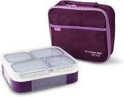 Stainless Steel Lunch Box for Adults Kids with Insulated Bag, Set of 3 Large Leakproof Meal Prep Food Containers for Men or Women, Lunch-boxes for Work or School,1260ml Purple - Purple 4