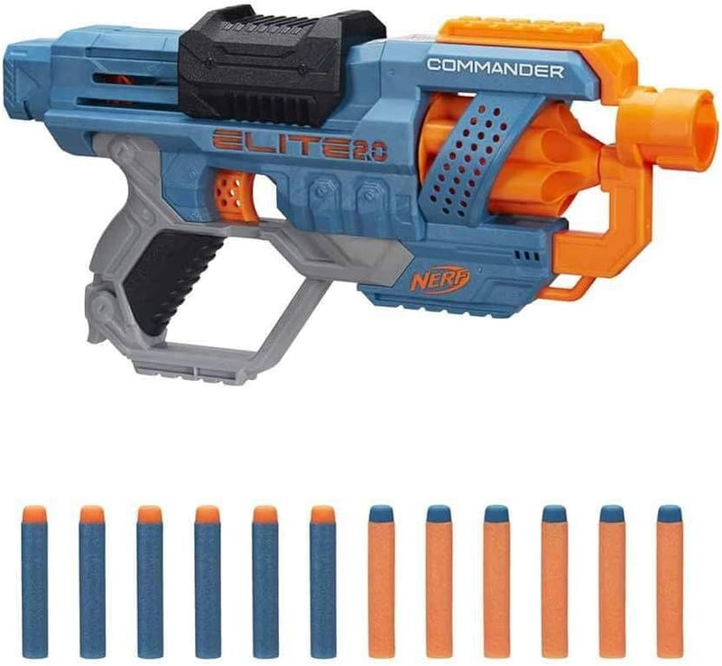 Nerf Elite 2.0 Commander Rd-6 Blaster, 12 Nerf Elite Darts, 6-Dart Rotating Drum, Toy for Kids,Teens and Adults, Outdoor Kids Toy, Toys for Boys and Girls Ages 8+