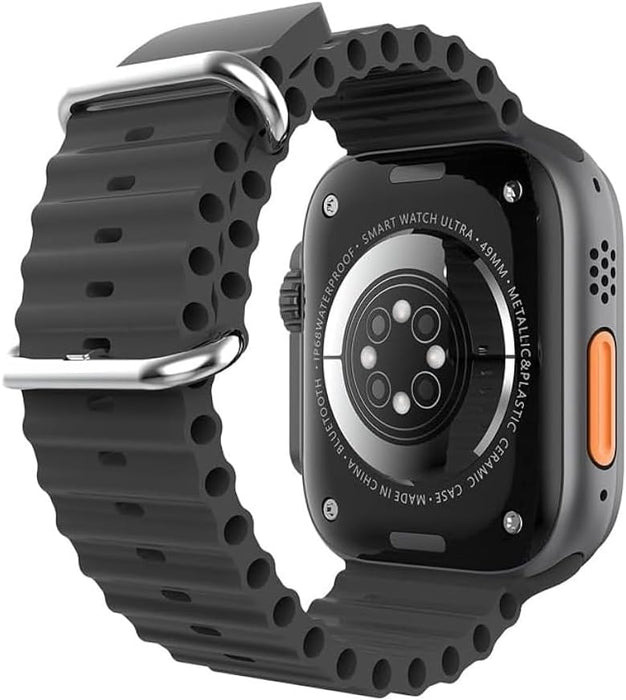 Smart Watch for Girls Boys Teens Men Women with Blood Pressure Monitor Fitness Tracker Call and App Notifications - Black Dial & Strap