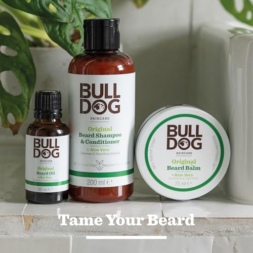 Bull Dog Original 2 in 1 Beard Shampoo & Conditioner For Men, Contains Aloe Vera, Camelina Oil And Green Tea, Deep Cleansing, leaves beard soft, fresh, nourished, and conditioned, Everyday Use, 200ML