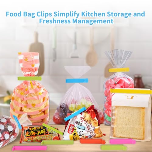 Tahbarshi 40PCS Food Storage Bag Clips Bag Sealing Clips for Food Storage Bags in 2 Sizes & 5 Colors Keep Food Fresh Convenient for Food and Sandwich Bags