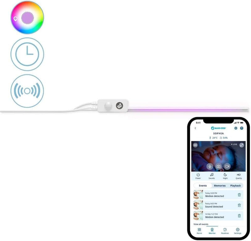 Maxi-Cosi See Baby Monitor Pro with CryAssist AI Cry Translation, PTZ Technology, 2K HD Camera, Wireless, White, 2 Year Warranty