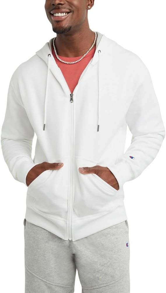 mens Powerblend Full-zip Hoodie Warm Up or Track Jacket (pack of 1) - White C Logo
