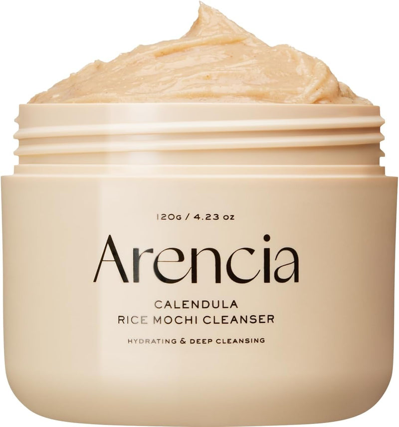 Rosehip Brightening Rice Mochi Face Cleanser & Daily Scrub - Moisturizing, Exfoliating & Deep-Cleansing - All Skin Types with Rice Powder & Rice Water (120g) - 120g Calendula