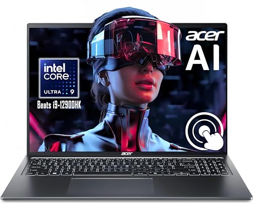 Acer Swift Go 16" Touch AI Ready 16:10 2024 Laptop, Intel EVO Core Ultra 9-185H(Beats i9-12900HK), Intel ARC Graphics, Thunderbolt 4, QHD Webcam, Wi-Fi 7, win11, w/HDMI (32GB RAM | 1TB SSD)