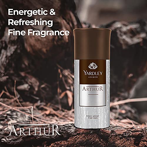 Yardley London Arthur Body Spray For Men - 150ml Classic Aromatic Refreshing Scent Formal Fragrance Long Lasting & Odor Protection