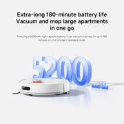 Xiaomi Robot Vacuum H40, 10000Pa powerful suction, LDS Navigation, Smart Mapping, Anti-tangle brush, Auto Dust Emptying, 180min Runtime, Works with Xiaomi Home App, Voice Control