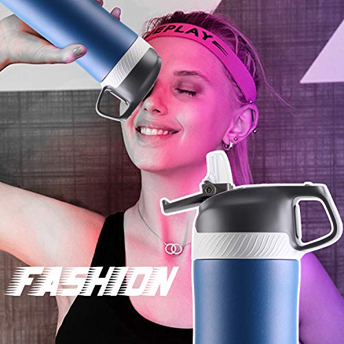 FJbottle Stainless Steel Water Bottle with Straw Lid 20 oz Double Wall Vacuum Insulated Kids Water Bottle Keeps Hot and Cold for Boys Girls School Sports Travel