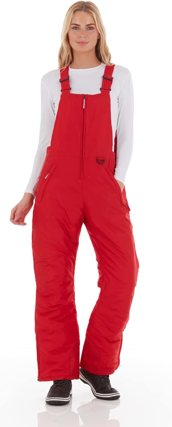 Arctic Quest womens Ski Snow Bibs Pants Insulated Water Resistant Overalls Snowboarding Winter Waterproof Pants Overalls (pack of 1)