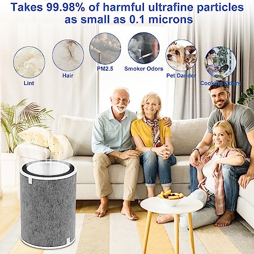 Doifyn HP200 Series Replacement Filter Compatible with Shark HP201 HP202 & HC502 Air Purifier MAX,Three-level Filtration System Cleans up to 99.98% of Particles,Compare to Part #HE2FKBAS, HE2FKBASMB