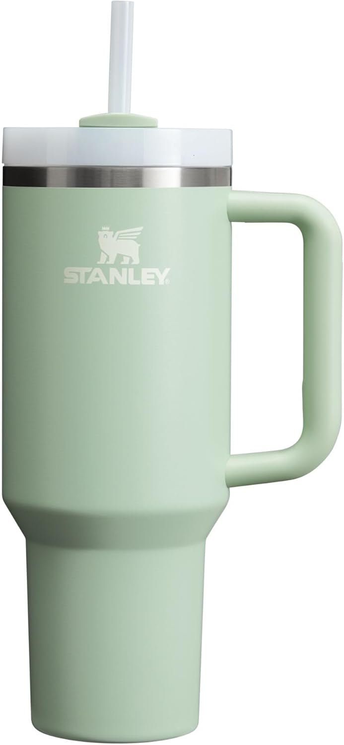 Stanley Quencher H2.0 Tumbler with Handle & Straw 40 oz | Twist On 3-Way Lid | Cupholder Compatible for Travel | Insulated Stainless Steel Cup | BPA-Free | Matcha Cream