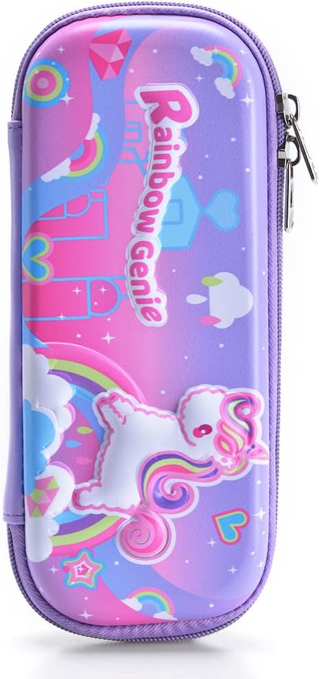 3D Genie Unicorn Pencil Case, Purple, EZ_PBX_07