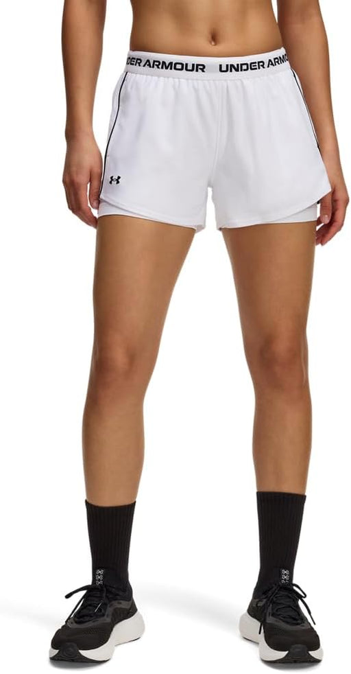 Womens Women's UA Tech Play Up 2-in-1 Shorts Bottoms - White / White / Black