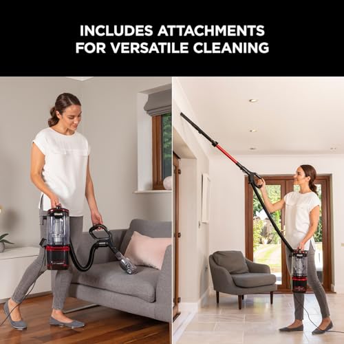 Shark Corded Upright Vacuum Cleaner 1.1L with Lift-Away Technology, Pet Model, LED Headlights, Anti-Allergen, 8m Cord, 750W, Pet, Crevice & Multi-Surface Tools, Red/Black, NV602UKT