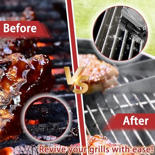 Electric Grill Brush for Barbecue, Brush for Outdoor Grill, Steam BBQ Cleaning Brush with Replacement Brushing, Gifts for Men, Dad