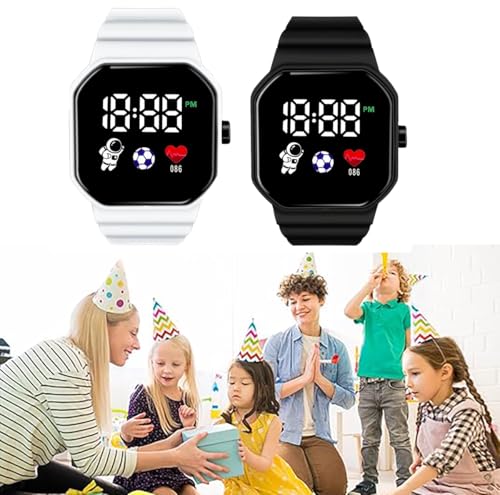 2 Pack Kids Watchs for Boys Cute Cartoon Wrist Watch Gift Fun Lights Digital Sport Boy Watch Outdoor Boys Watch Ideal Gift for Toddlers Children