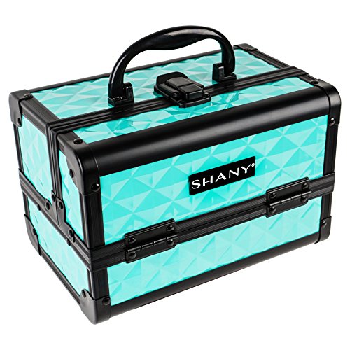 SHANY Mini Makeup Train Case With Mirror - Turquoise