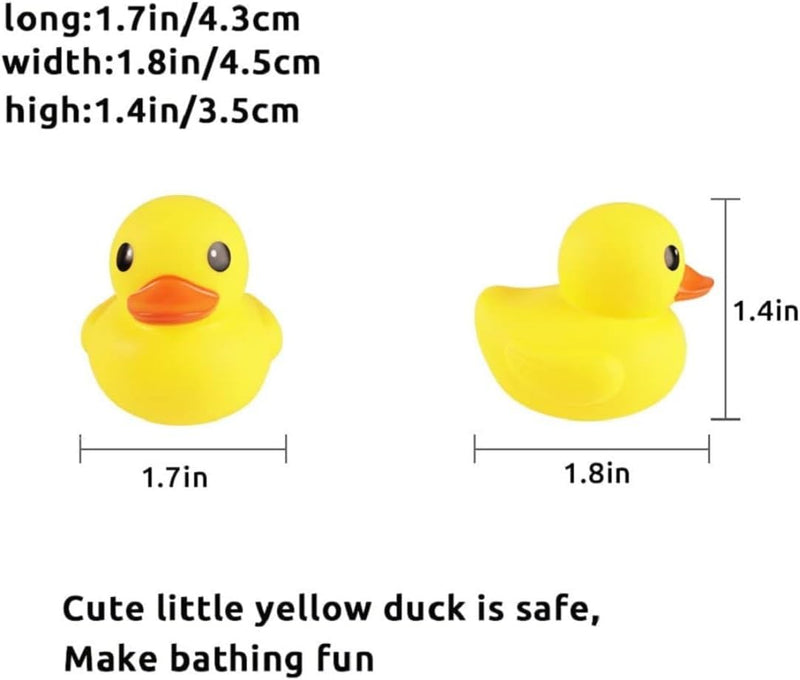 BKDT Marketing Bath Duck Toys - 12 PCS Yellow Rubber Ducks Squeak & Float Ducky for Baby Shower, Pool - Duckling Toy for Toddlers Kids 3 Months+