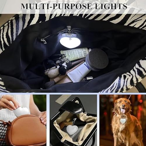 PINKE Purse Lamp Light, Glow Heart for Purse, Purse Light Handbag Light with Automatic Sensor Bed Lamp Light LED Hanging Night Light Gift Ideas Purse Must Haves Women (Heart)