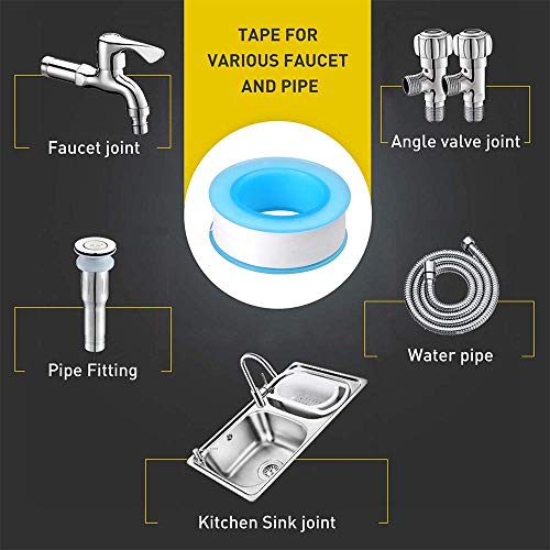 GCQ Conflo Conflo, Teflon PTFE Thread Seal Tape, 12mm x 0.075mm x 10m, Yellow packaging, Pack of 2, PTFE TAPE2
