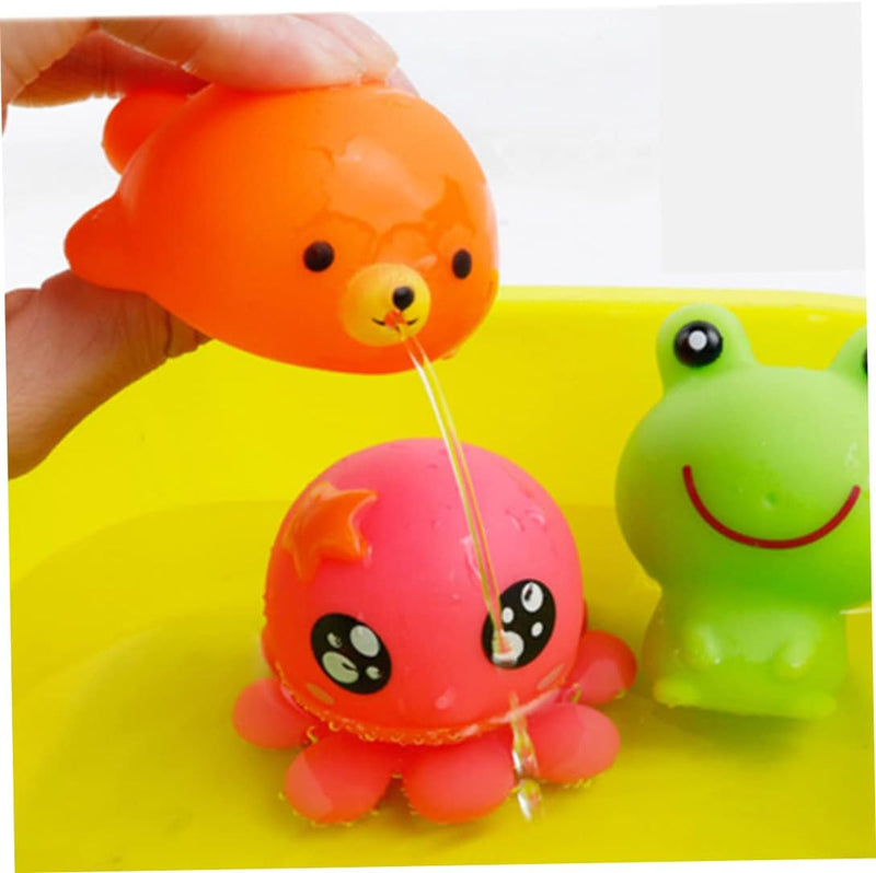 Baby Bath Toys, Rubber Float Squeeze Sound Wash Bath Swim Dive Play Animals Toy Water Tub Toys, 5Pcs Squirts Bath Toy for Baby