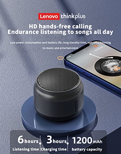 Lenovo K3 Thinkplus Portable Bluetooth Speaker, Mini Wireless Speaker with Loud Stereo,Booming Bass, Outdoor Speakers 5.0, Dual Pairing for Home, Grey