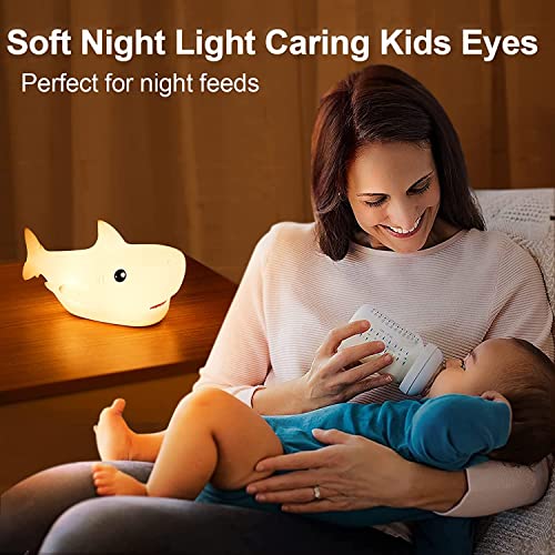 SYOSI Kids Night Light Lamp for Kids, Cute Shark Silicone Baby Night Light, Cute Nursery Light Silicone Animal Night Lamp for Baby Room Lights for Bedroom, Kawaii Gift for Kids Baby Boy