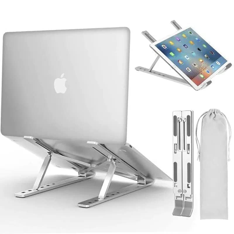 Adjustable Laptop Stand, Portable Aluminium Laptop Riser Laptop Holder for Desk, Foldable Ventilated Cooling Computer Support Stand for Apple MacBook Pro/Air, HP, Sony, Dell, Notebook Stand and more.