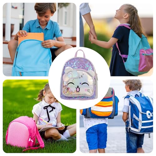 Cute Cat Backpack for Girls, Girls Mini Backpack for Kids,School Backpack Preschool Kindergarten Unicorn Toddler BookBag