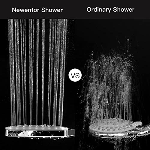 Newentor Shower Head with Hose Set with 6 Settings Spray Mode, Chrome - 1.5m
